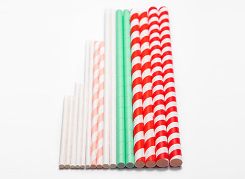 different sizes of paper straws
