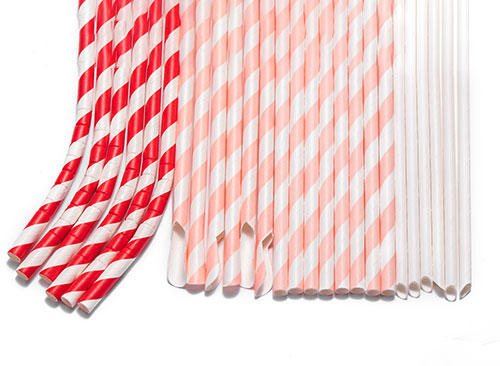 various styles of paper straws