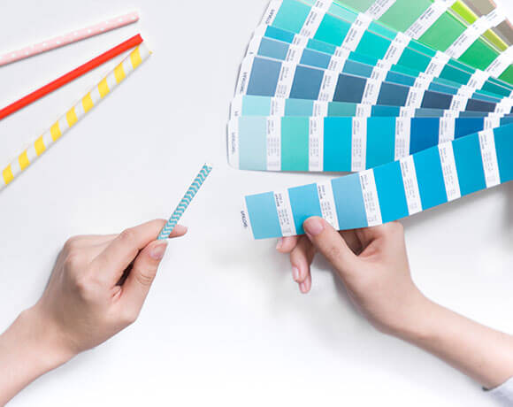 checking the colors with the pantone