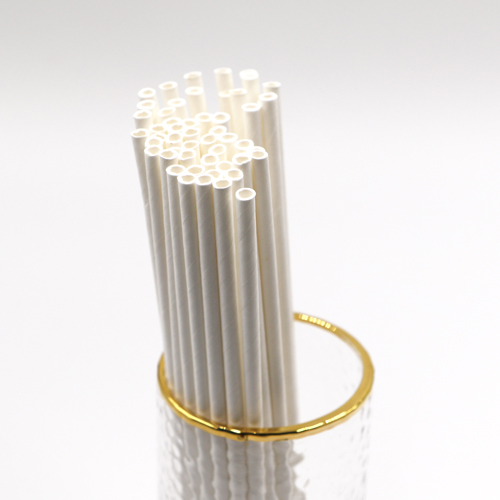 Plain White Paper Drinking Straws Bar Sip Stirs 2