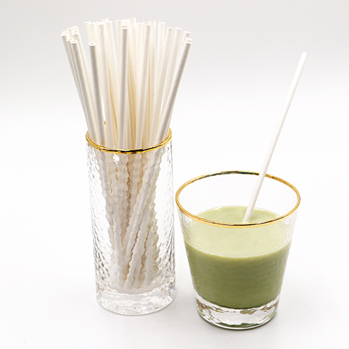 Plain White Paper Drinking Straws Bar Sip Stirs 4