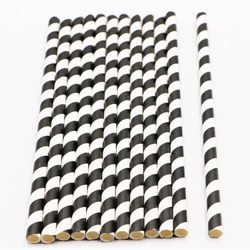 Black and White Stripped Paper Straws 2 1