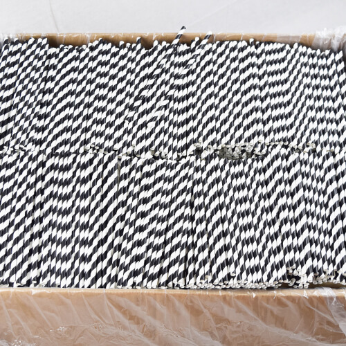 Black and White Stripped Paper Straws 5 1