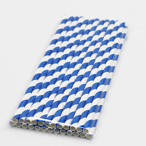 Blue and White Stripped Paper Straws 1 1