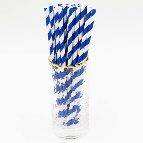 Blue and White Stripped Paper Straws 2 1