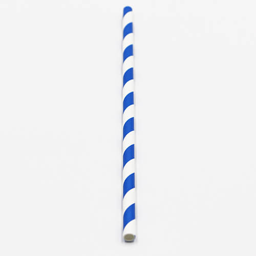 Blue and White Stripped Paper Straws 4 1