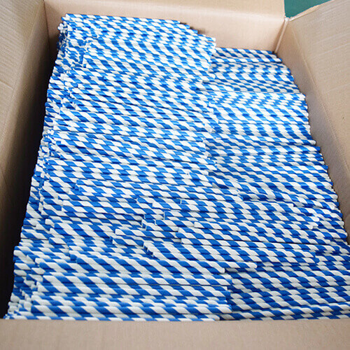 Blue and White Stripped Paper Straws 6 1