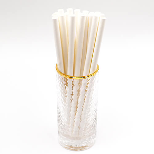 Plain White Giant Milkshake Paper Straws 1 1