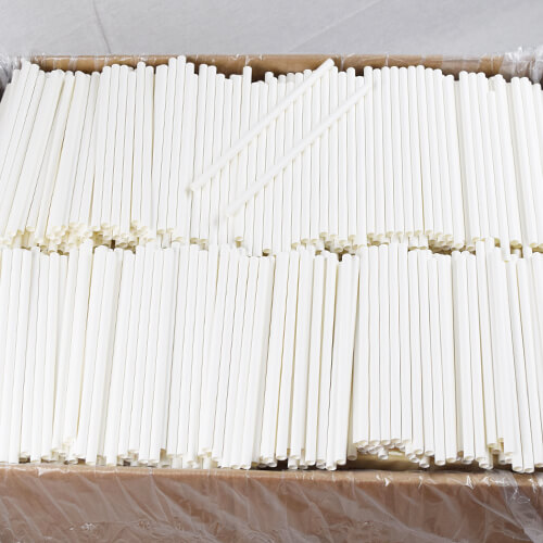 Plain White Giant Milkshake Paper Straws 4 1