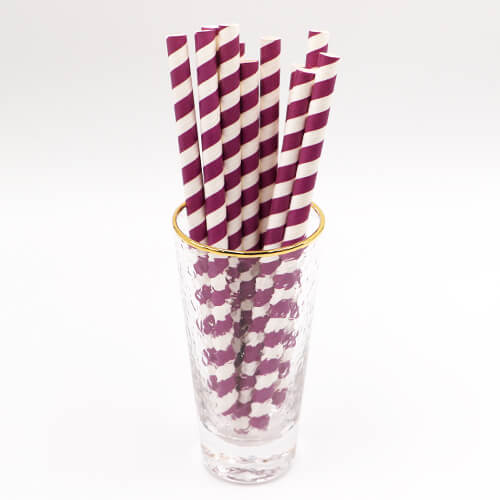 Purple Stripped Colossal Bubble Tea Paper Straws 1