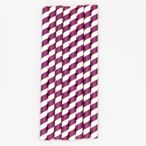 Purple Stripped Colossal Bubble Tea Paper Straws 5