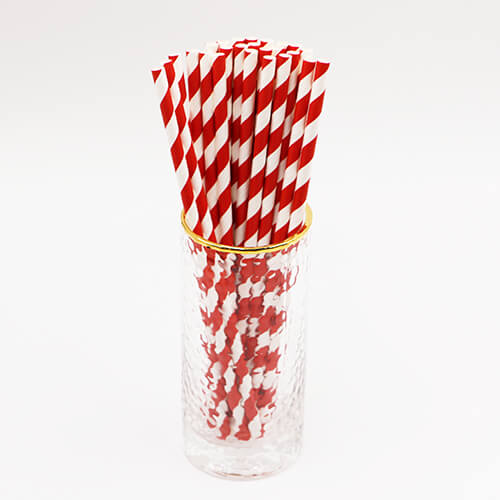 Red and White Stripped Paper Straws 2 2