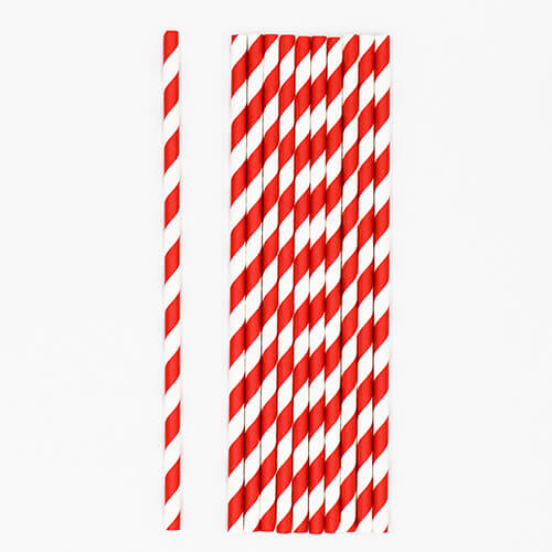 Red and White Stripped Paper Straws 4 2