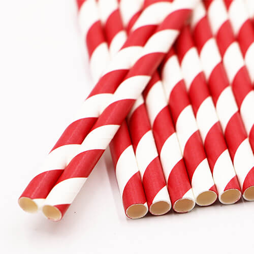 Red and White Stripped Paper Straws 5 2