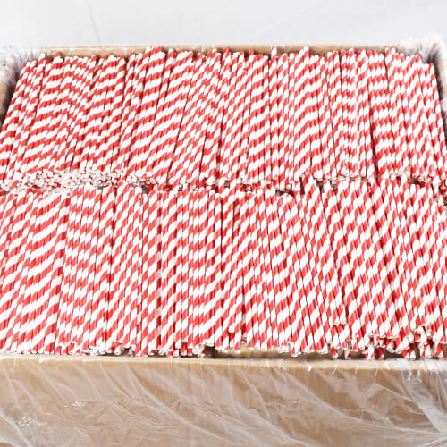 Red and White Stripped Paper Straws 6 2
