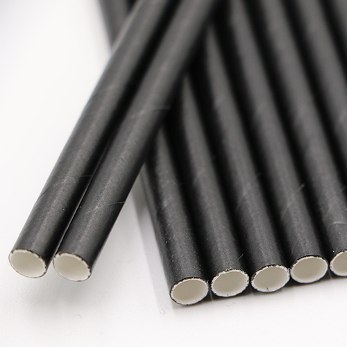 Solid Black Paper Drinking Straws 2