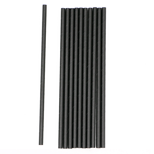 Solid Black Paper Drinking Straws 3