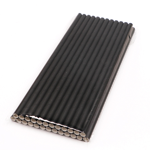 Solid Black Paper Drinking Straws 4