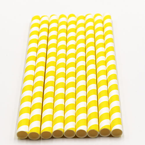 Yellow Stripped Colossal Bubble Tea Paper Straws 2