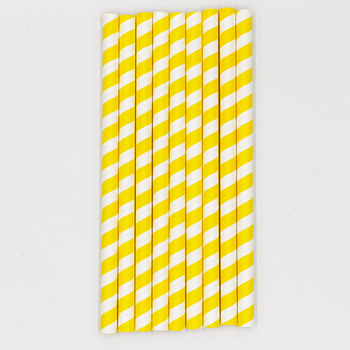 Yellow Stripped Colossal Bubble Tea Paper Straws 3