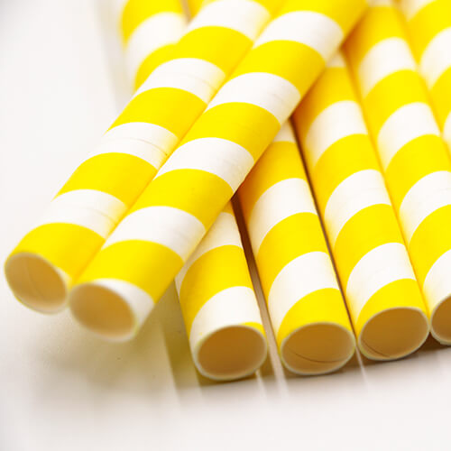 Yellow Stripped Colossal Bubble Tea Paper Straws 4 1