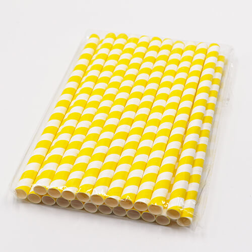 Yellow Stripped Colossal Bubble Tea Paper Straws 5 1