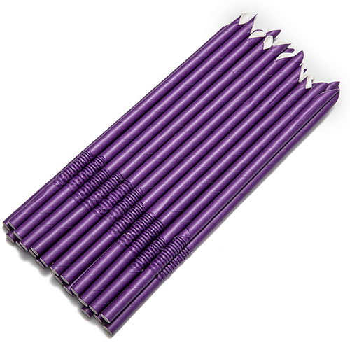 Purple Chevron Paper Straws (24 Piece(s))