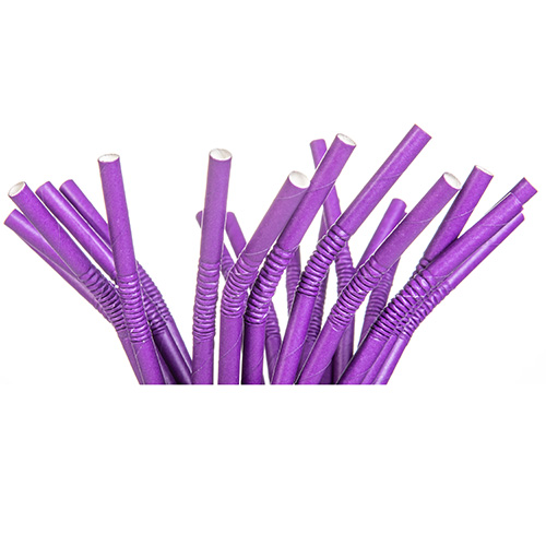 Purple Bendy Paper Straws