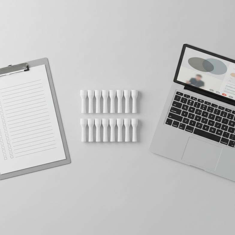 Procurement manager on a call with a supplier of paper breathalyzer mouthpieces