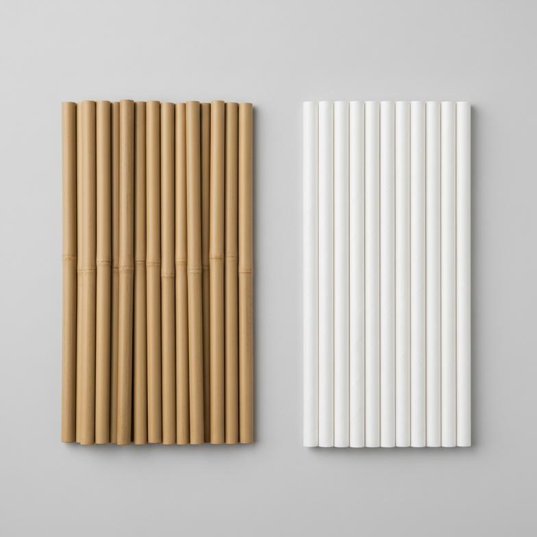 bamboo straws and paper straws side by side