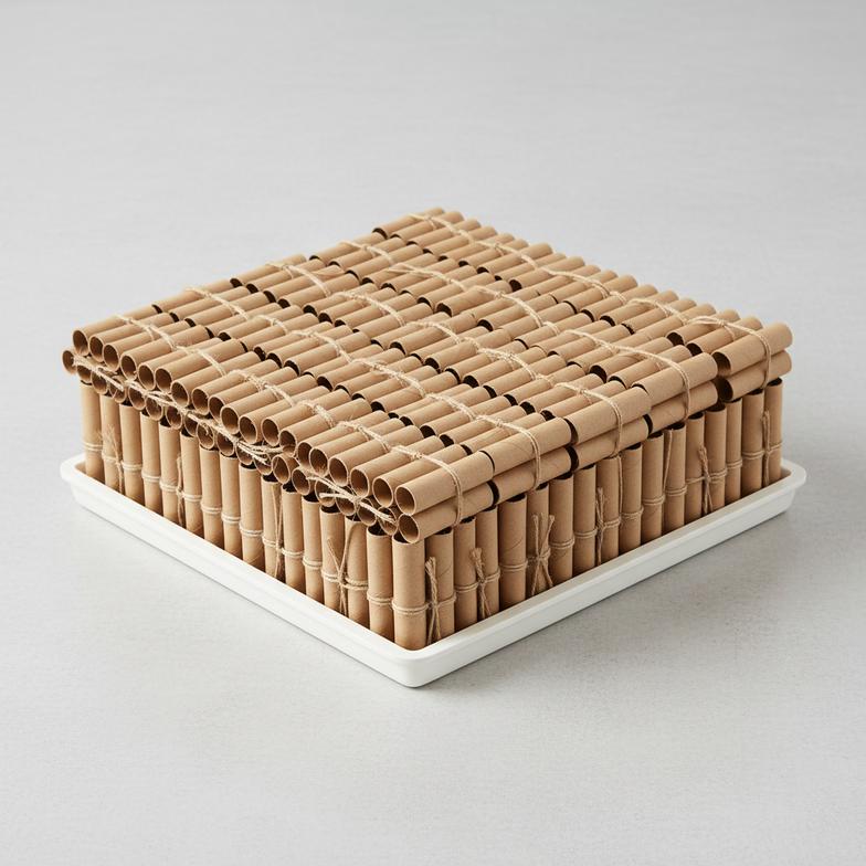A stack of high-quality bulk mason bee tube refills ready for garden brands