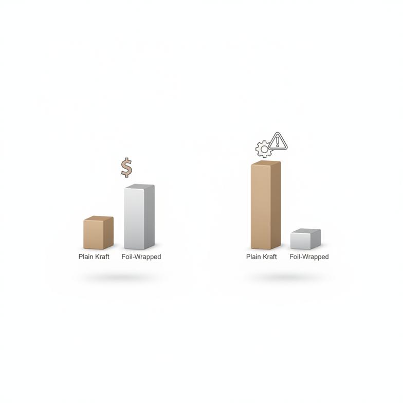 An infographic illustrating the Total Cost of Ownership for firework paper tubes, including material, production, and failure costs