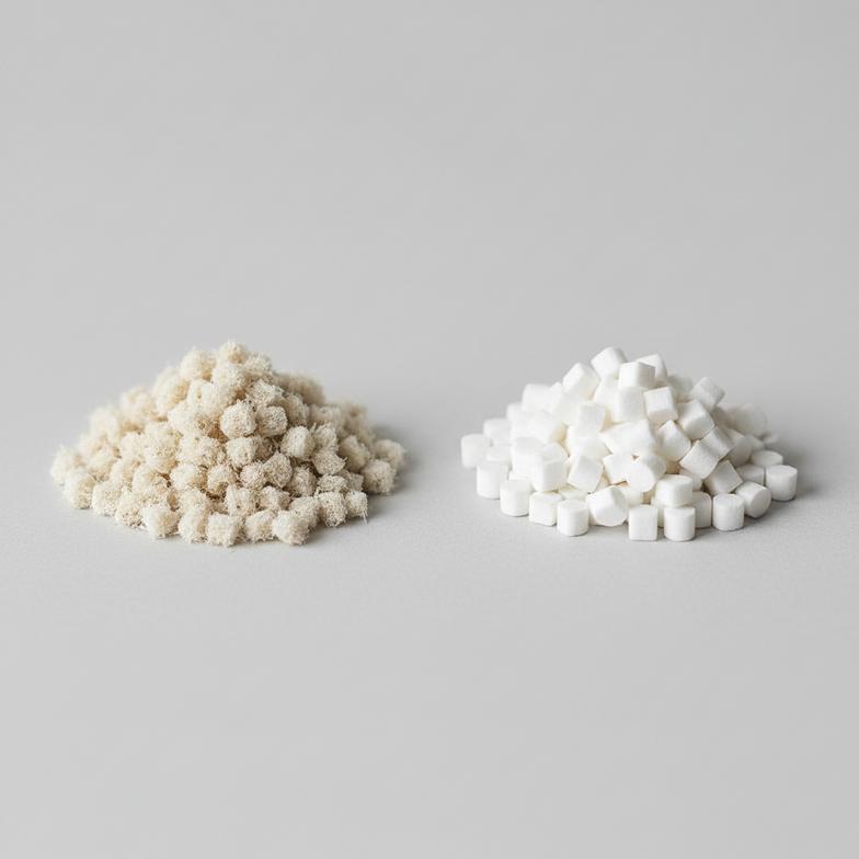 Hemp filter tips and paper filter tips displayed side-by-side