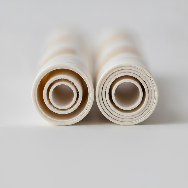 a close-up cross section comparing a 3-ply and a 4-ply paper straw