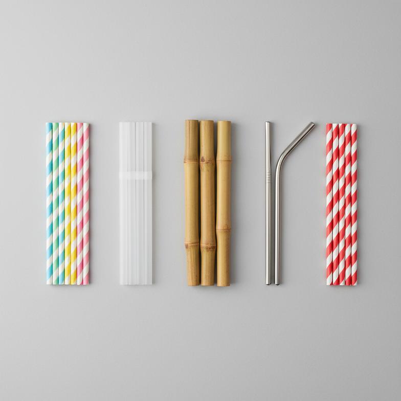 A comparison of different types of drinking straws