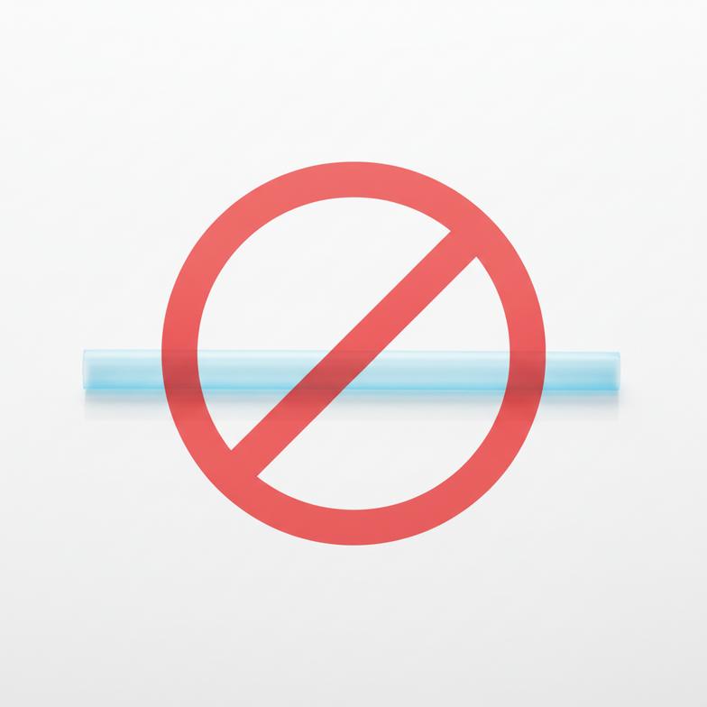 A sign indicating a ban on single-use plastics