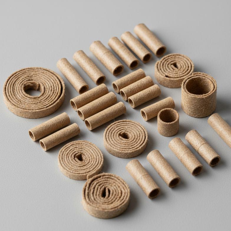 A close-up of different types of hemp filter tips for pre-rolls