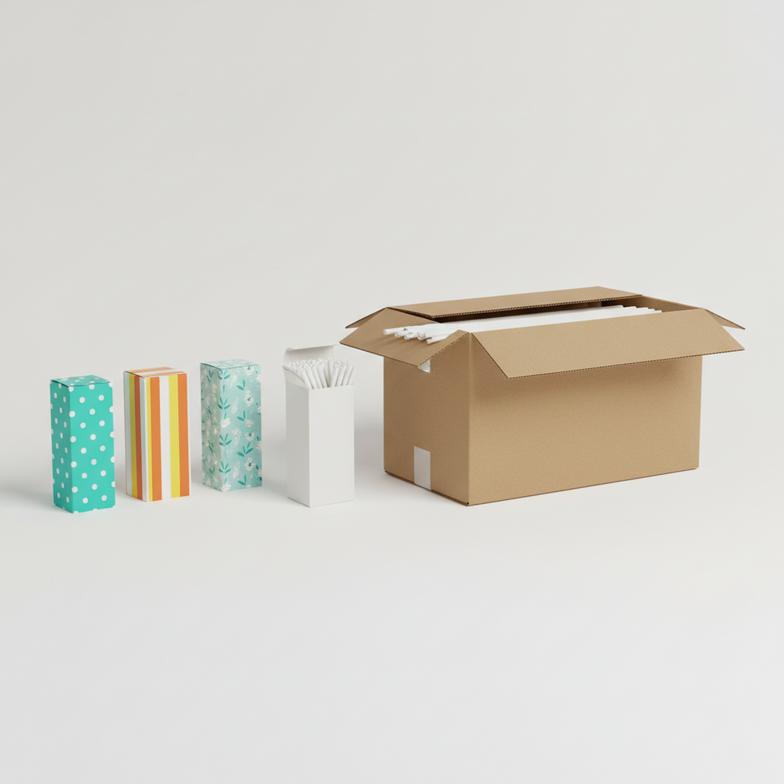 Retail paper straw packs vs bulk B2B paper straw boxes