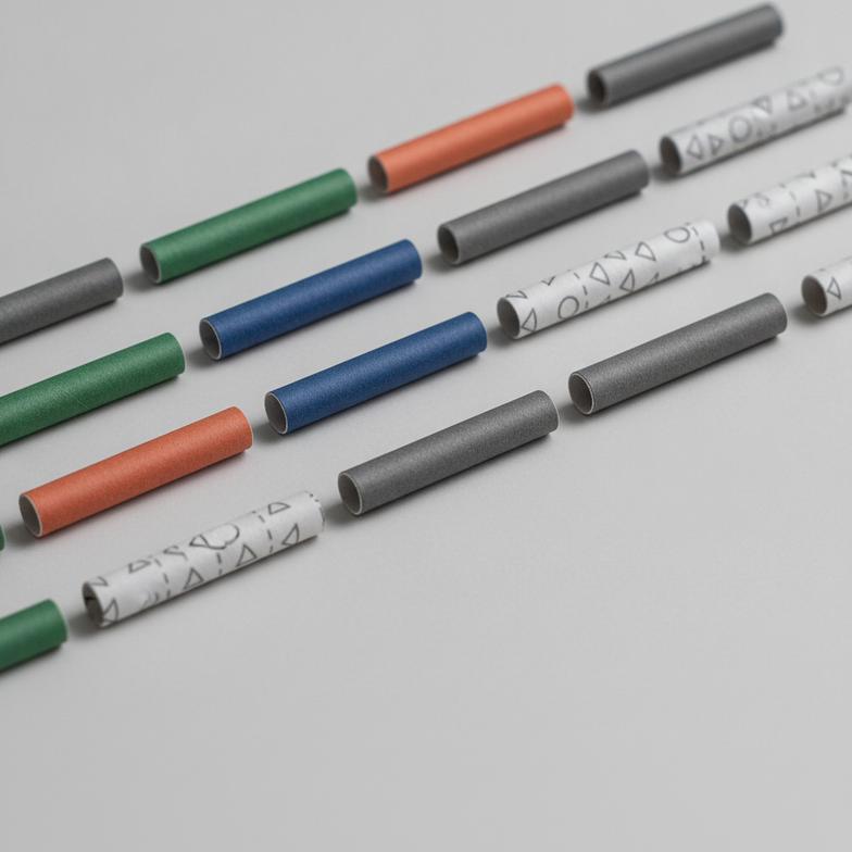 A variety of custom filter tips for pre-roll manufacturers laid out for inspection