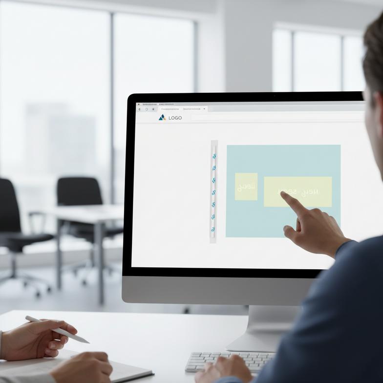 A consultant from PaperStrawTech reviewing a custom printed straw wrapper design with a client on a computer screen.