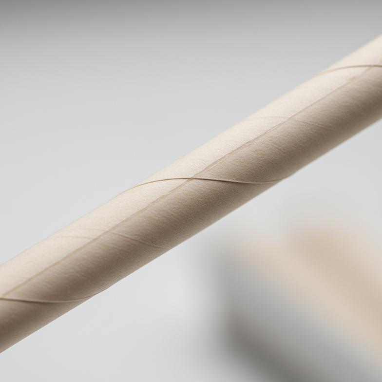 Close-up of a paper straw's seam, highlighting the importance of food-safe glue and avoiding misleading green claims.