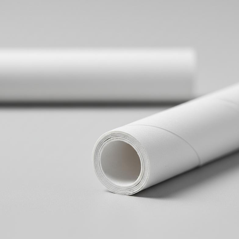 A close-up view of a certified paper mouthpiece tube, highlighting its multi-ply construction and sturdy, clean-cut edges.