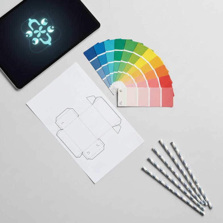 A complete design package for private label paper straws including vector files and color codes.