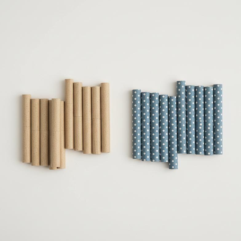 A comparison of generic stock filter tips versus custom-branded hemp filter tips with logos.